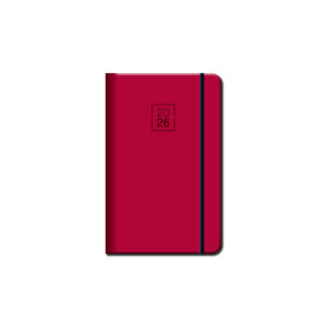 Mini diár A6 FLORENCIA červený s gumkou 2026