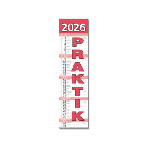 Plánovací kalendár Praktik nástenný červený 2026